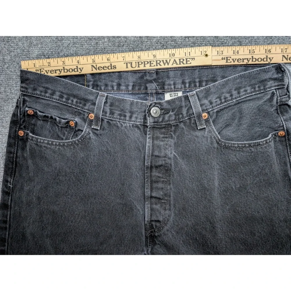 Levis 501 Jeans Men's Size 36x29 Black Denim Full Button Fly‎ Levi Straight Leg
